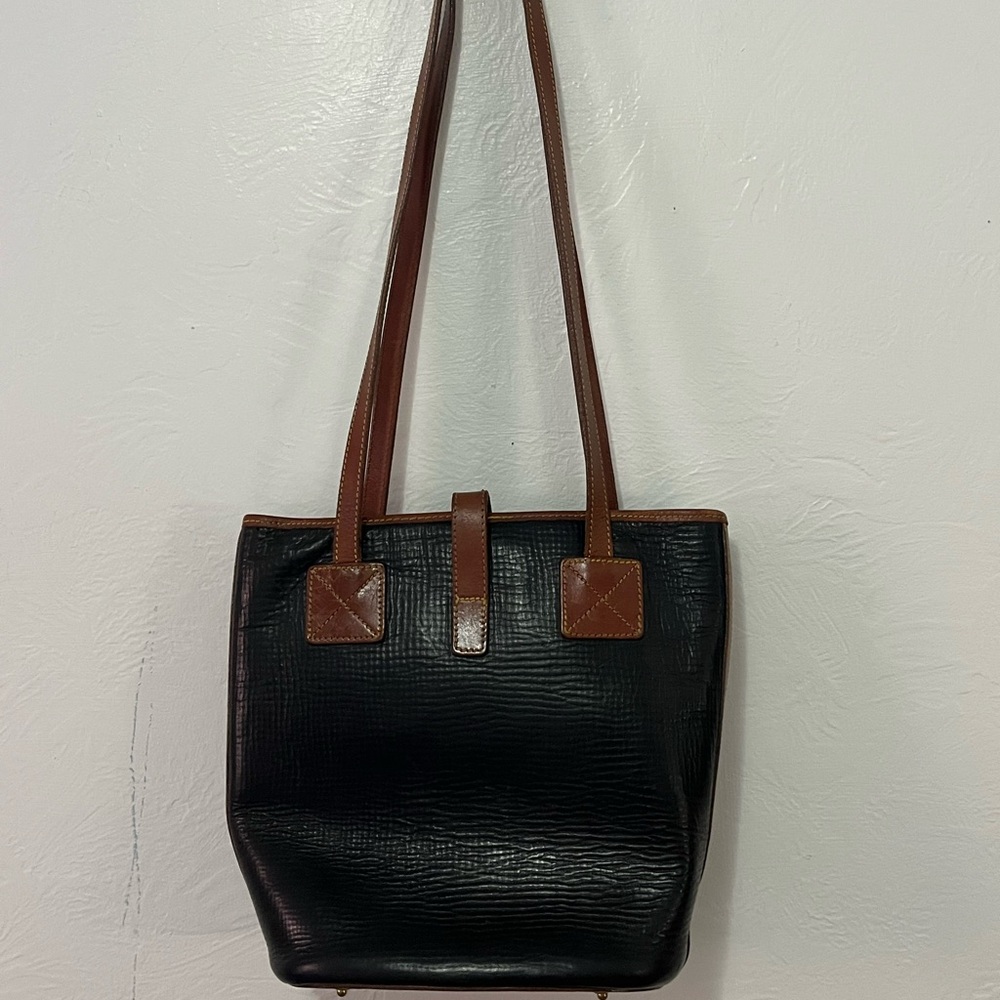VTG Dooney & Bourke All Weather Leather Norwalk Satchel Bag Brass Hardware USA - Picture 8 of 16